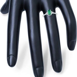 genuine emerald & diamond ring